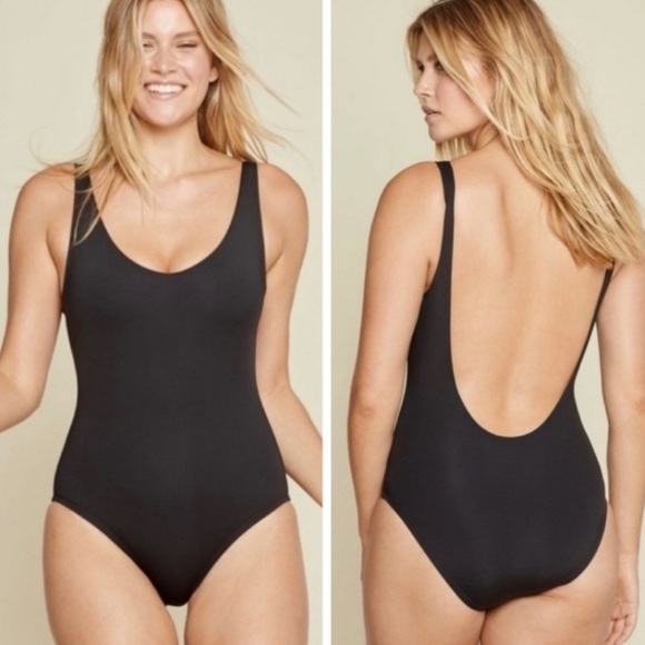 Andie Ibiza Black One Piece V Neck Swimsuit Bathing Suit - Picture 1 of 5